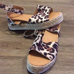 Cheetah platform sandals- like new and stylish